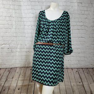 City Triangles Casual Women's Dress with Chevron Pattern